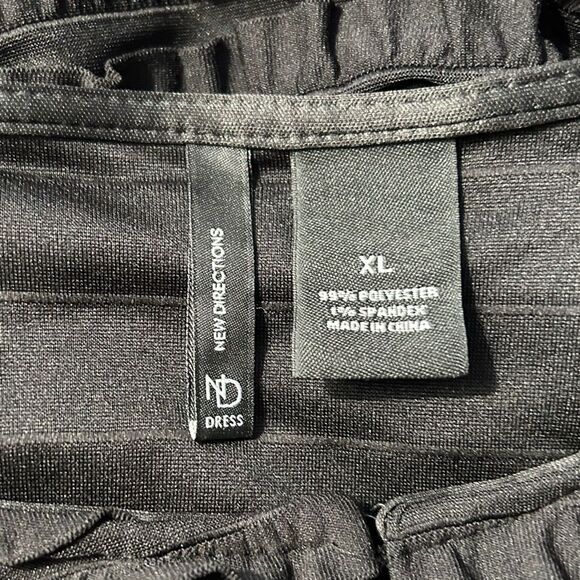 New Directions Black Tiered Ruffle Open Front Long Sleeve Cardigan Size XL - Picture 7 of 7